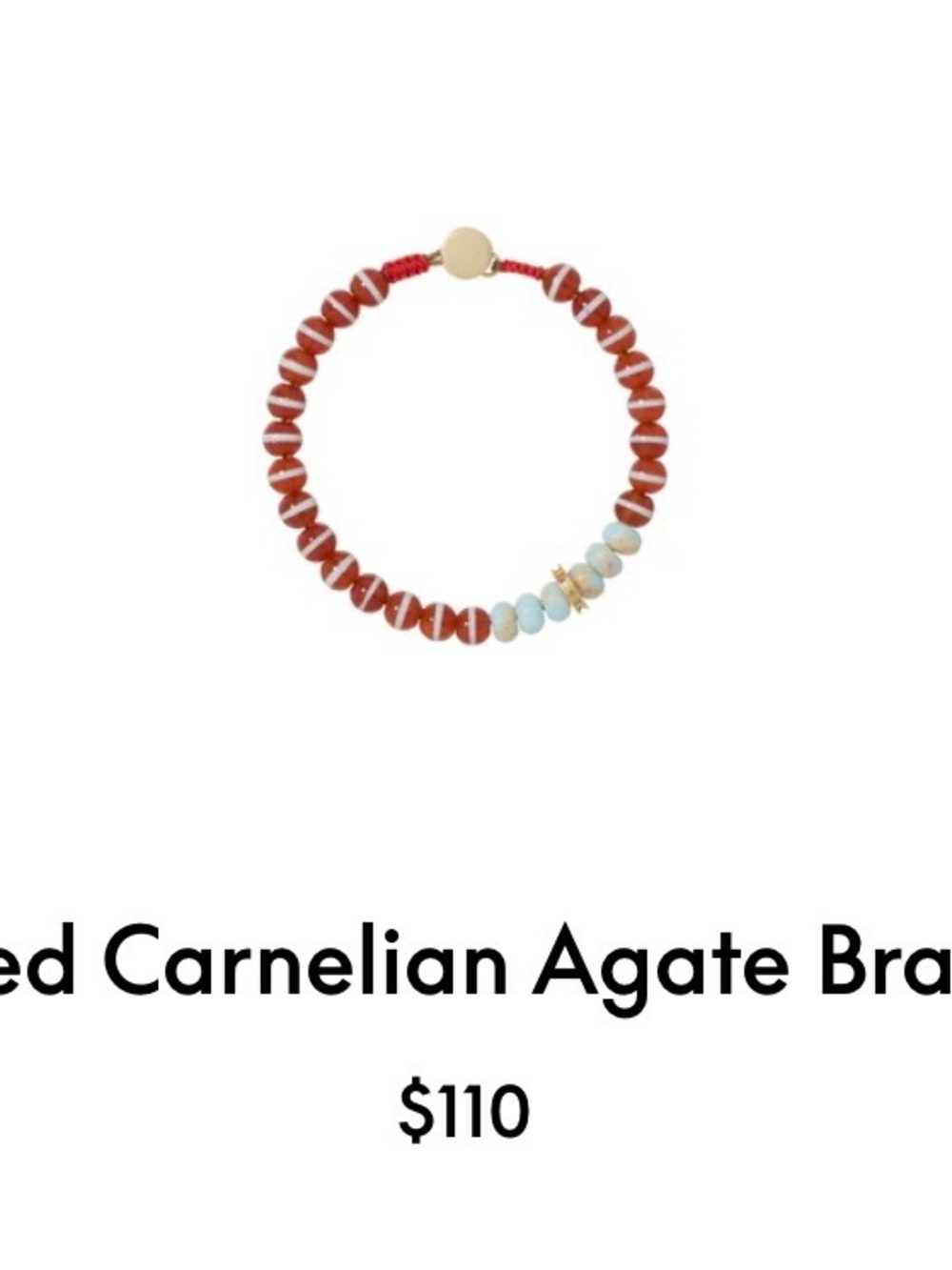 Roxanne Assoulin Striped Carnelian Agate Bracelet firm price